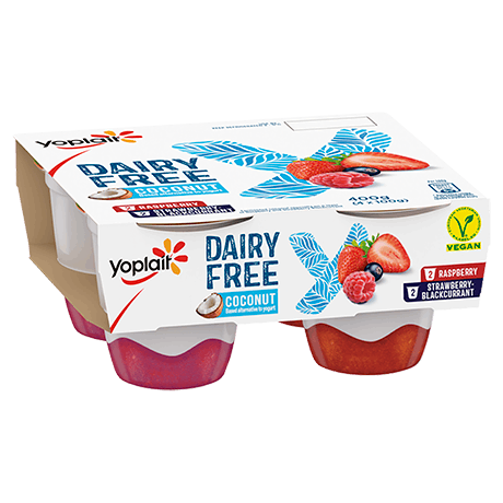 Yoplait Dairy Free Raspberry And Strawberry-Blackcurrant 4-pack