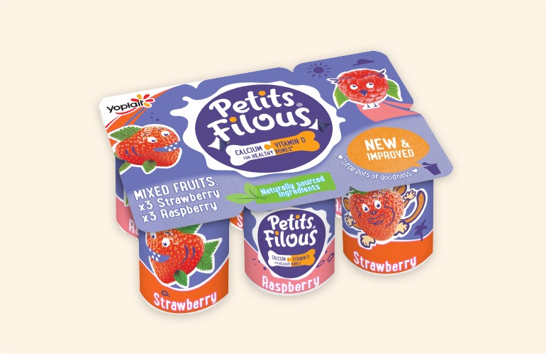 Yoplait Kids Brands Petits Filous Strawberry & Raspberry Flavour Pack